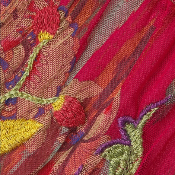 Johnny Was Feather Lark Floral Tieneck Blouse L NWT - Picture 9 of 11